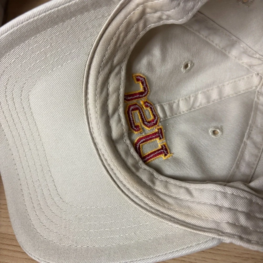USC Trojans Hat Cap Strap Back Brown Tan California Football Adjustable